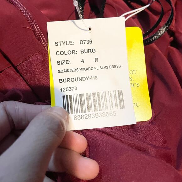 Alfred Sung Jersey Mikado Gown Dress Womens 4 Burgundy Formal Holiday Gala - Picture 10 of 13